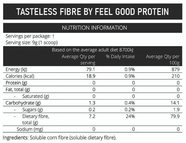 Tasteless Fibre Sample Pack of 4 servings by Feel Good Protein - Image 2